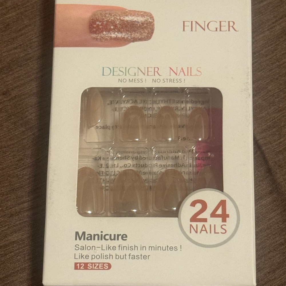 Transparent Brown Press On Nails